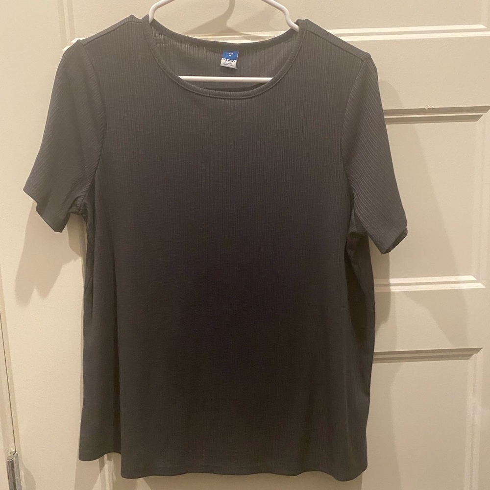 Old Navy Luxe Black Ribbed Tee